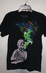 Einstein Illustrated S Mens Short Sleeved Black T-shirt
